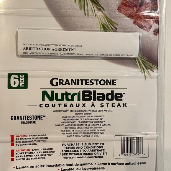 Granitestone - NutriBlade - Steak Knives - Stainless Steel - 6 Piece Easy Grip - Picture 5 of 6